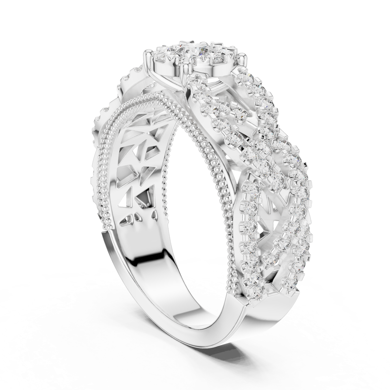 Gold Ring 19-120009L, White Gold, view 1