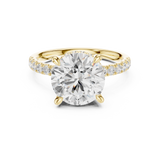 Gold Ring DDLR-259, Round center stone, Yellow Gold, view 4