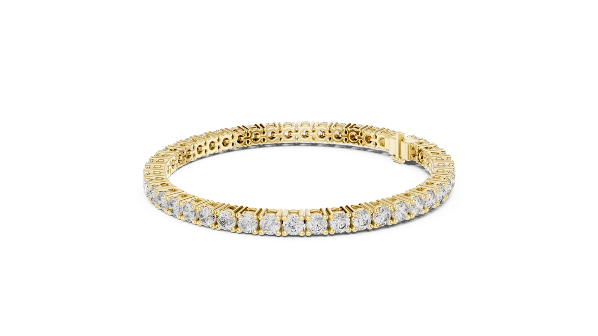 14K Solid Gold Lab Diamond Bracelet, Yellow Gold, view 1