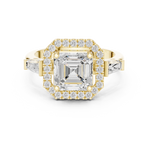 Gold Ring, Asscher center stone, Yellow Gold, view 4