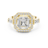 Gold Ring, Asscher center stone, Yellow Gold, view 4