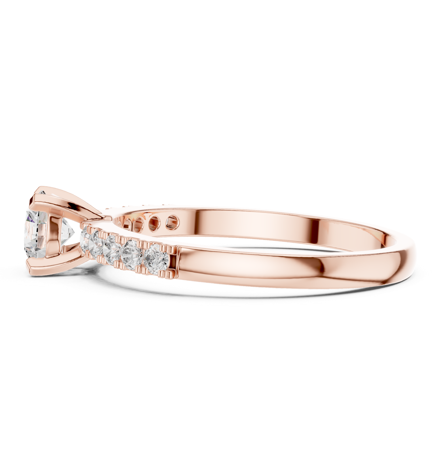 Gold Ring HLR-111, Rose Gold, view 3