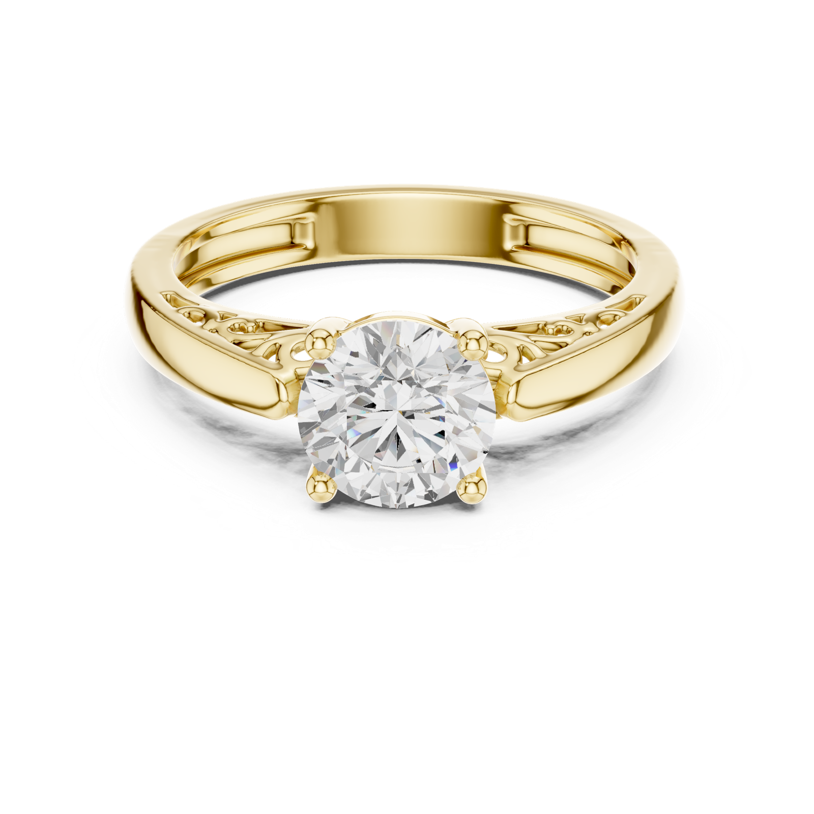 Gold Ring DDLR-815, Yellow Gold, view 4