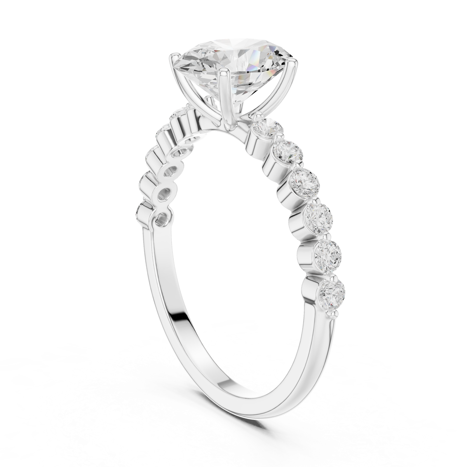 Gold Ring DDLR-1058, White Gold, view 1