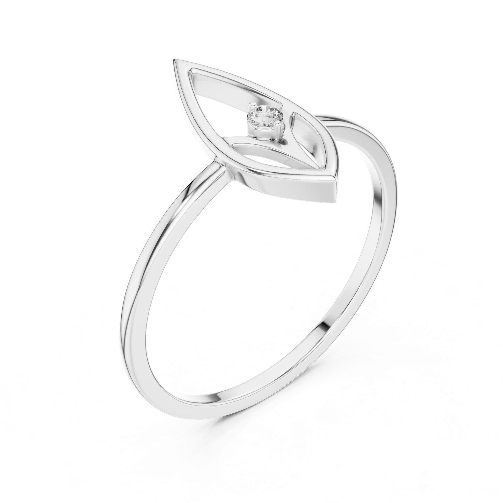 Gold Ring DR-6190, White Gold, view 2