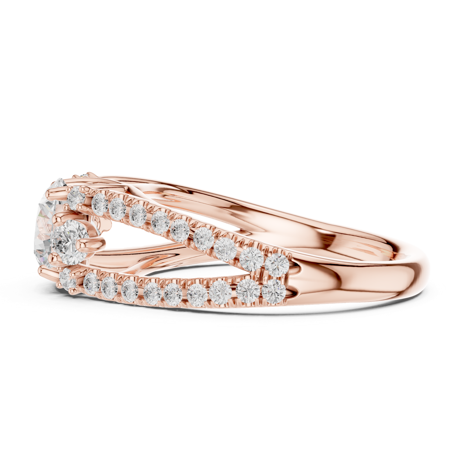 Gold Ring DDLR-682, Rose Gold, view 3