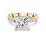 Gold Ring DDLR-087, Princess center stone, Yellow Gold, view 4