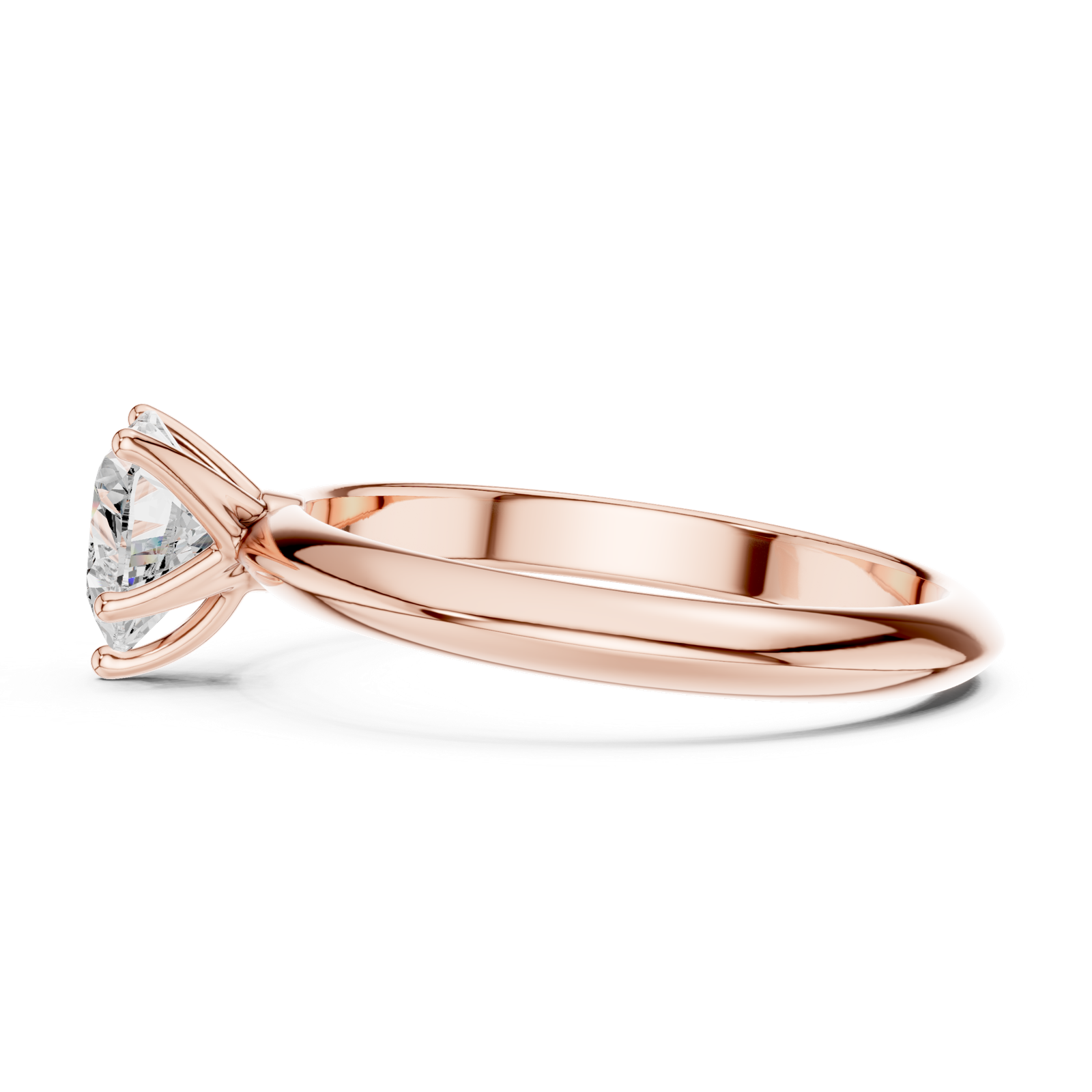 Gold Jewelry L36-6, Heart center stone, Rose Gold, view 3