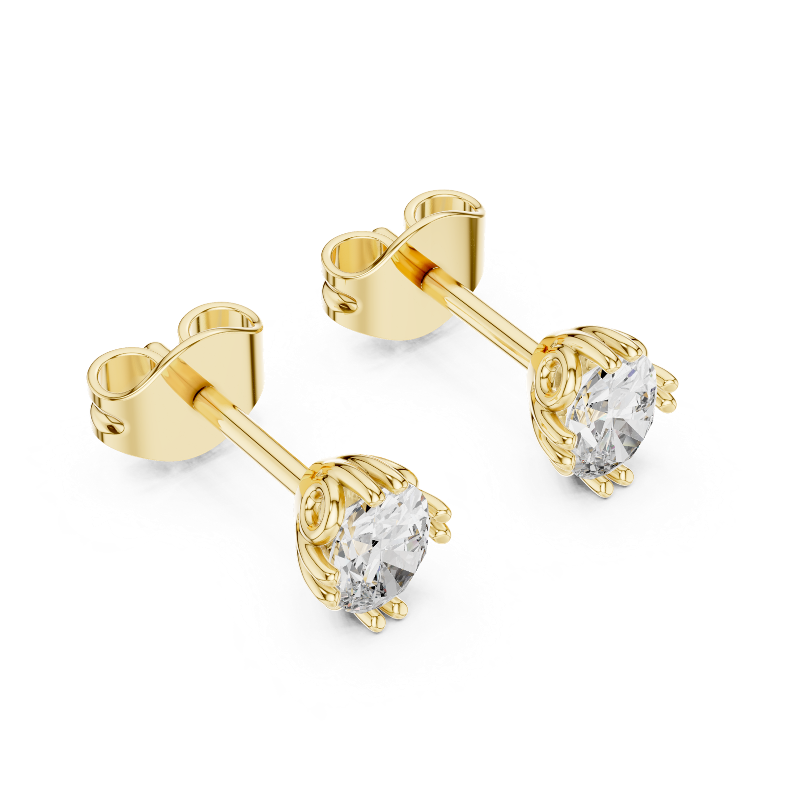 Gold Earrings GER-0365, Yellow Gold, view 2