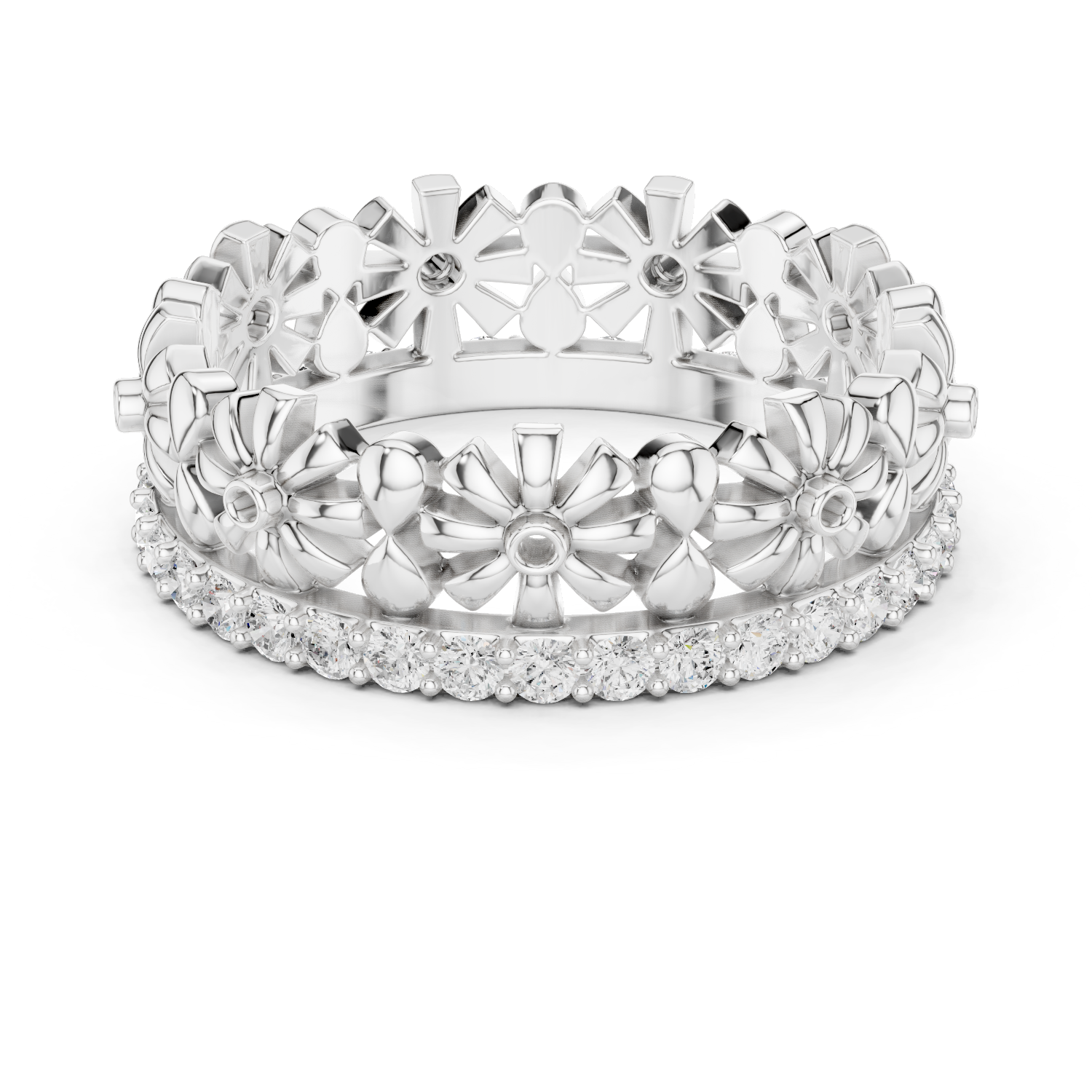 Gold Ring R42, White Gold