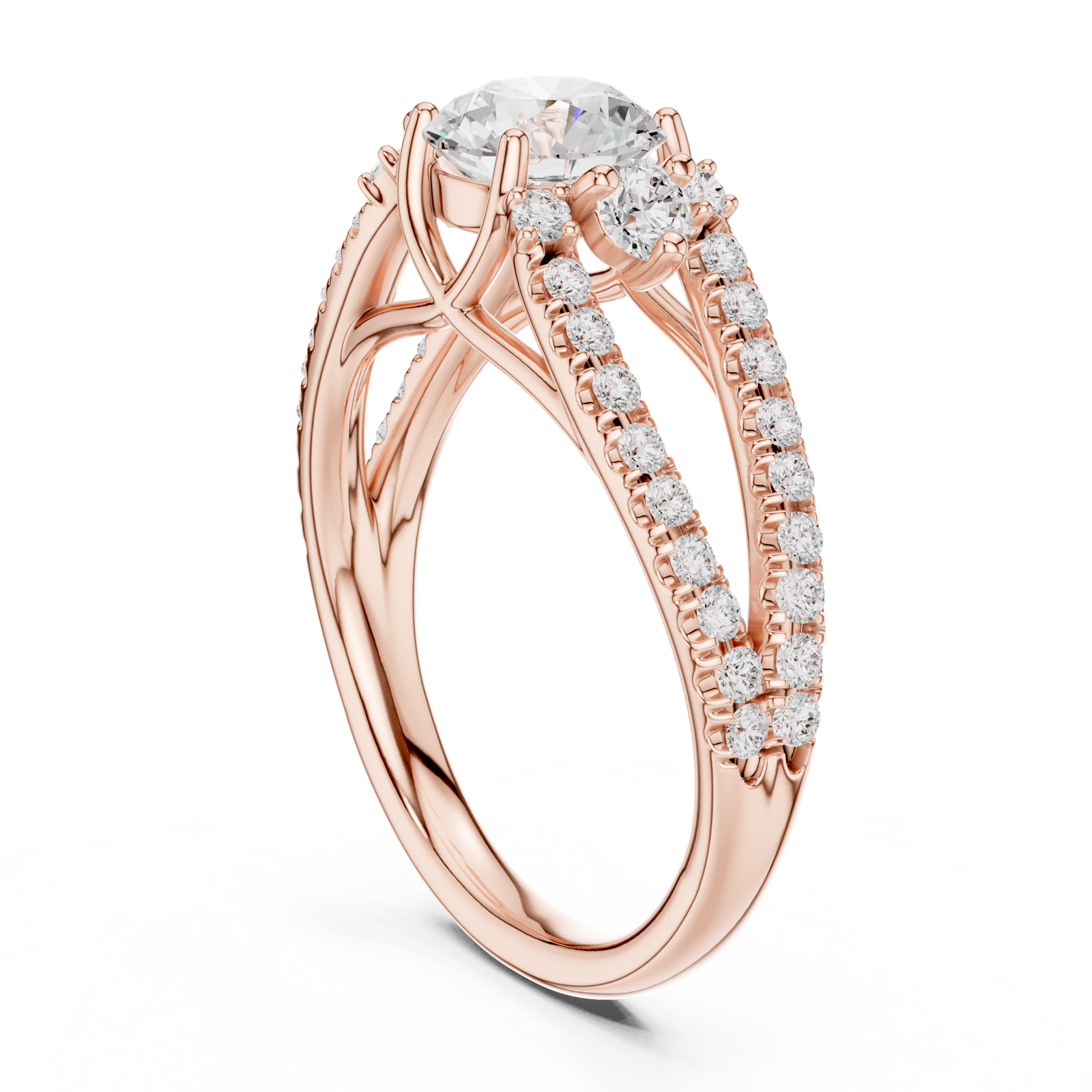 Gold Ring DDLR-682, Rose Gold, view 1