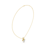 Gold Jewelry DDPO-009, Heart center stone, Yellow Gold, view 1