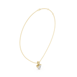 Gold Jewelry DDPO-009, Heart center stone, Yellow Gold, view 1