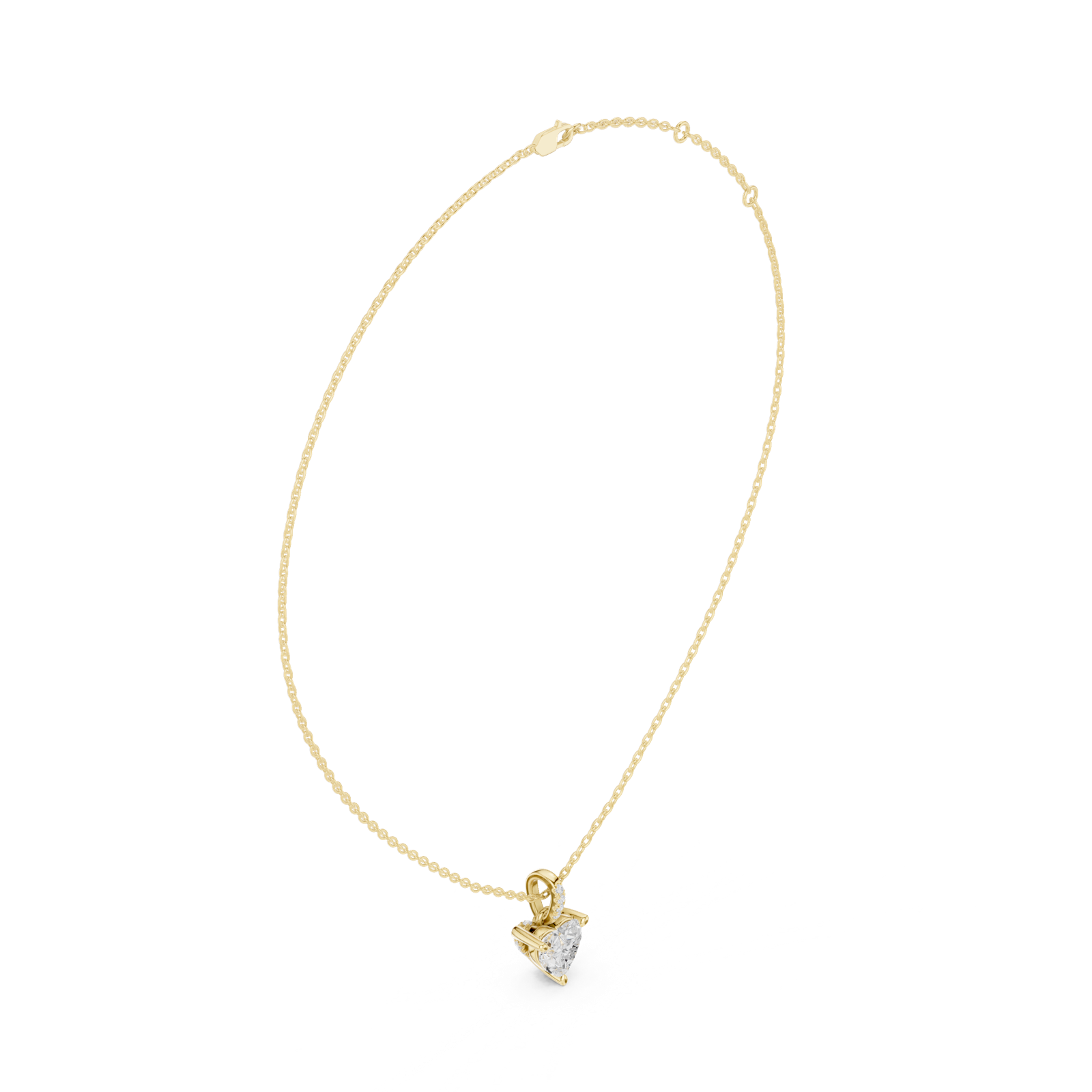 Gold Jewelry DDPO-009, Heart center stone, Yellow Gold, view 1