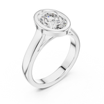 Gold Jewelry L36-3, Oval center stone, White Gold, view 2