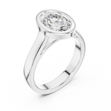 Gold Jewelry L36-3, Oval center stone, White Gold, view 2