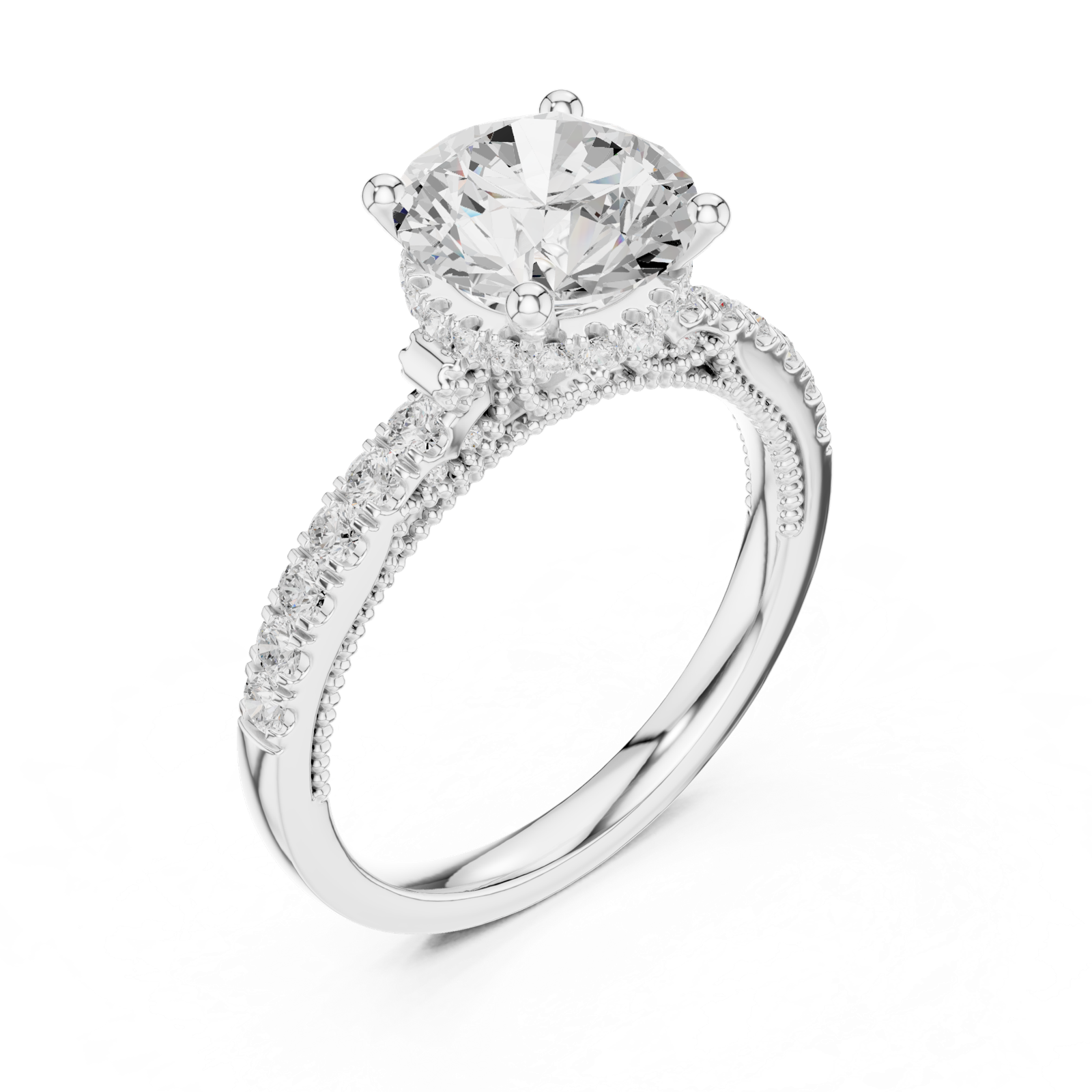 Gold Ring DDLR-263, White Gold, view 2