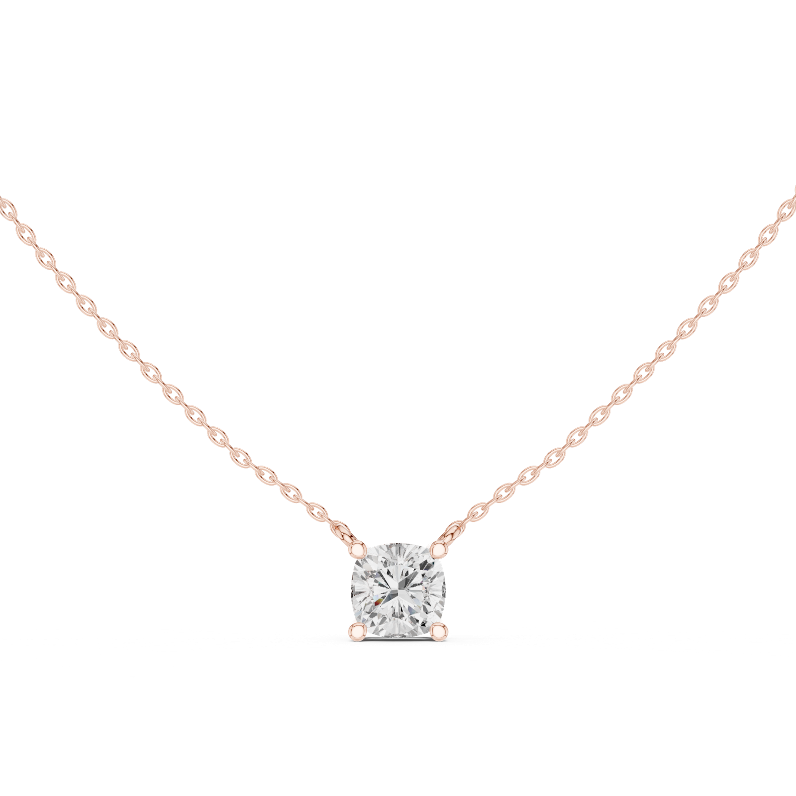 Gold Jewelry, Cushion center stone, Rose Gold, view 4