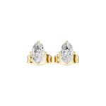 14K Solid Gold Lab Diamond Stud Earrings, Yellow Gold, view 4