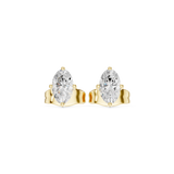 14K Solid Gold Lab Diamond Stud Earrings, Yellow Gold, view 4