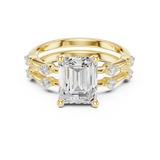 Gold Ring DDLR-441, Emerald center stone, Yellow Gold, view 4