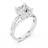 Gold Jewelry L36-7, Princess center stone, White Gold, view 2