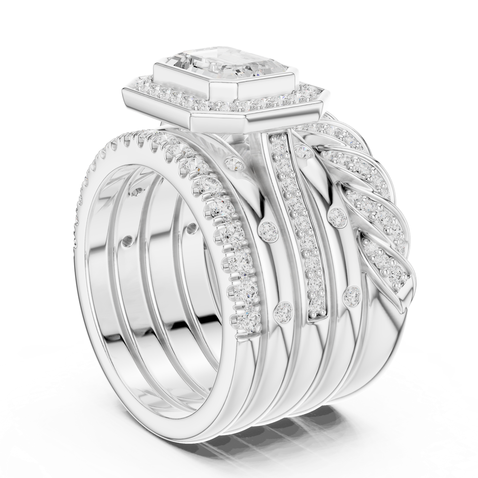 Gold Ring DDLR-849, White Gold, view 1