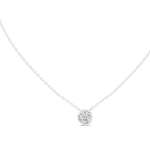 14K Solid Gold Lab Diamond Solitaire Pendant Necklace, White Gold, view 1