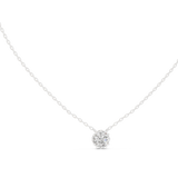 14K Solid Gold Lab Diamond Solitaire Pendant Necklace, White Gold, view 1