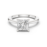 Gold Ring DDLR-032, Princess center stone, White Gold