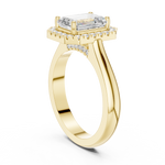 Gold Ring, Emerald center stone, Yellow Gold, view 1