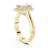 Gold Ring, Emerald center stone, Yellow Gold, view 1