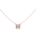 Gold Jewelry, Asscher center stone, Rose Gold, view 4