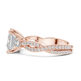 Gold Ring DDLR-281, Princess center stone, Rose Gold, view 3