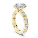 Gold Jewelry L35-63, Heart center stone, Yellow Gold, view 1
