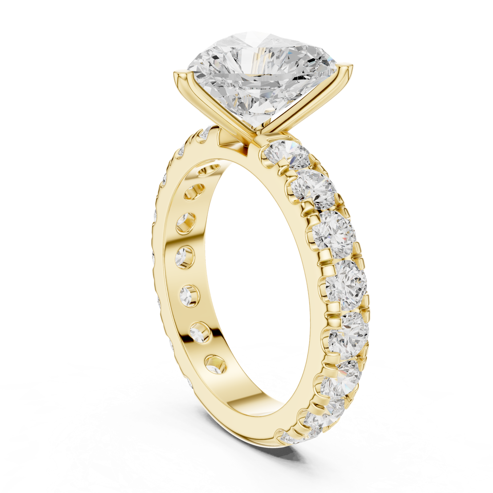 Gold Jewelry L35-63, Heart center stone, Yellow Gold, view 1