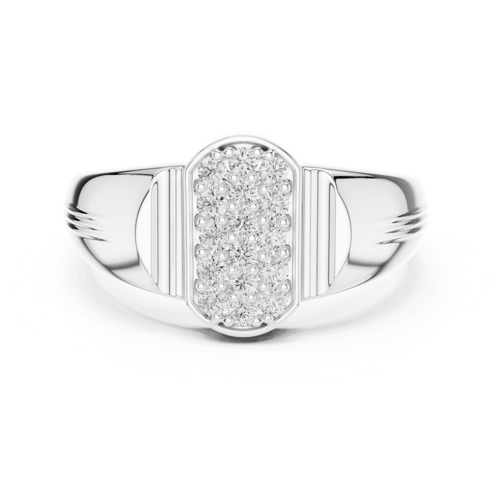 Gold Ring LR-01 (43), White Gold, view 4