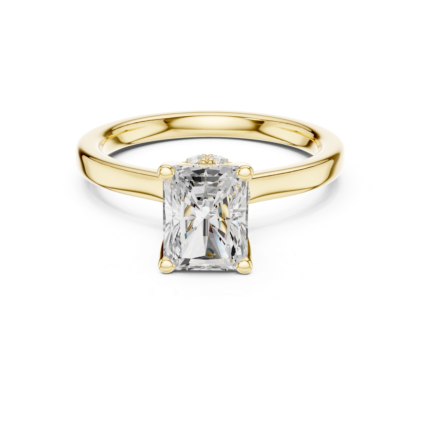 Gold Ring DDLR-176, Radiant center stone, Yellow Gold, view 4