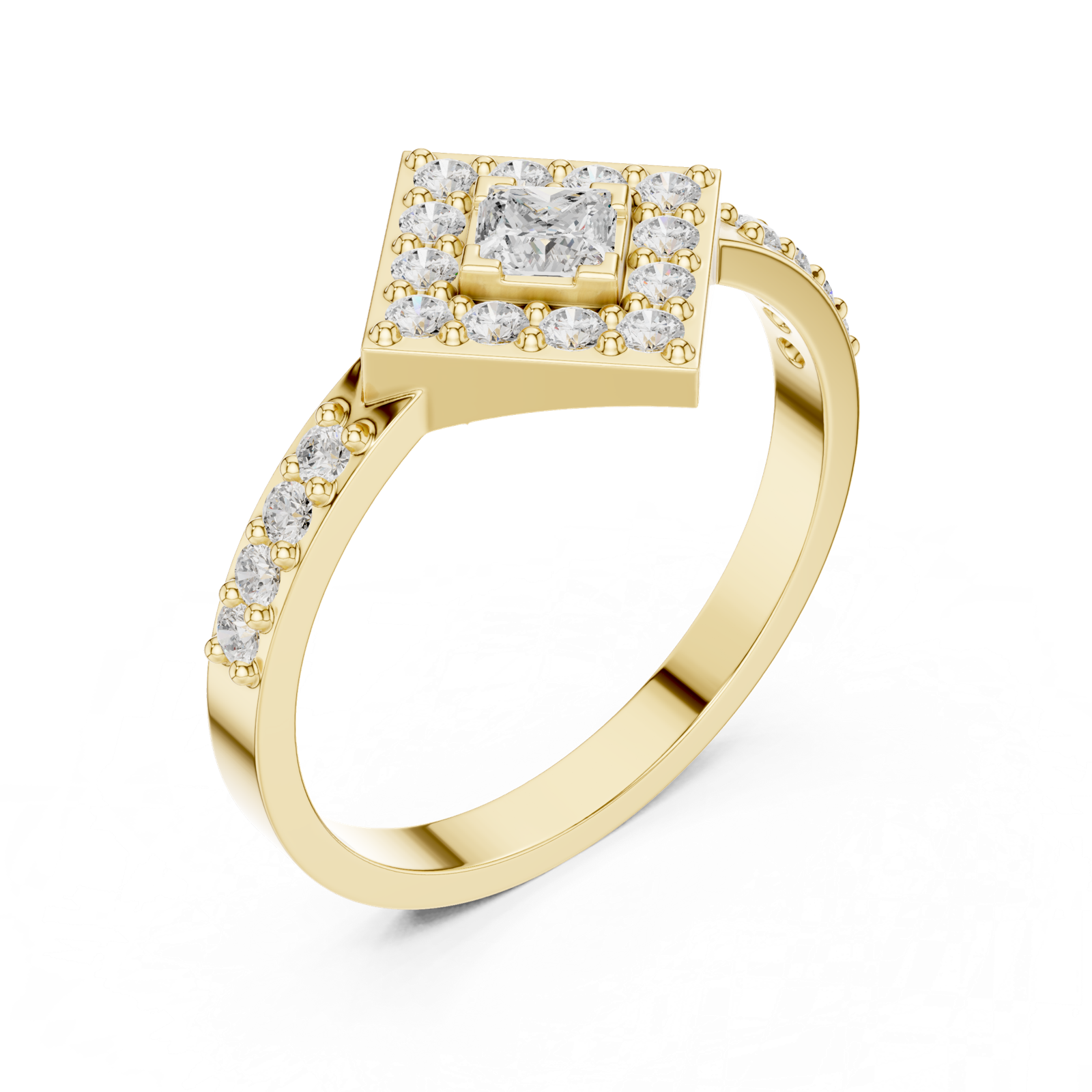 Gold Ring DDLR-745, Yellow Gold, view 2