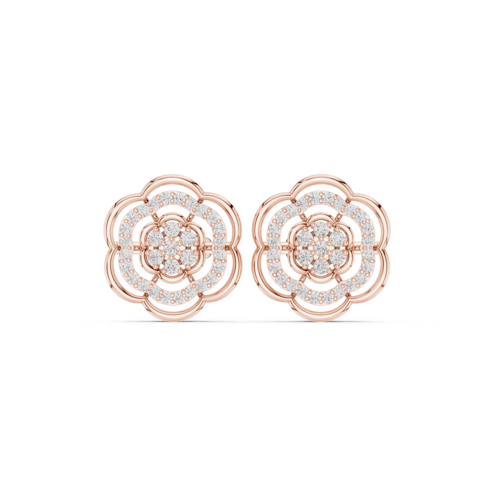 Gold Earrings Earring, Rose Gold, view 4