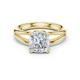 Gold Jewelry L36-7, Cushion center stone, Yellow Gold