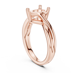 Gold Twisted Band Solitaire Engagement Ring, Pear center stone, Rose Gold, view 1