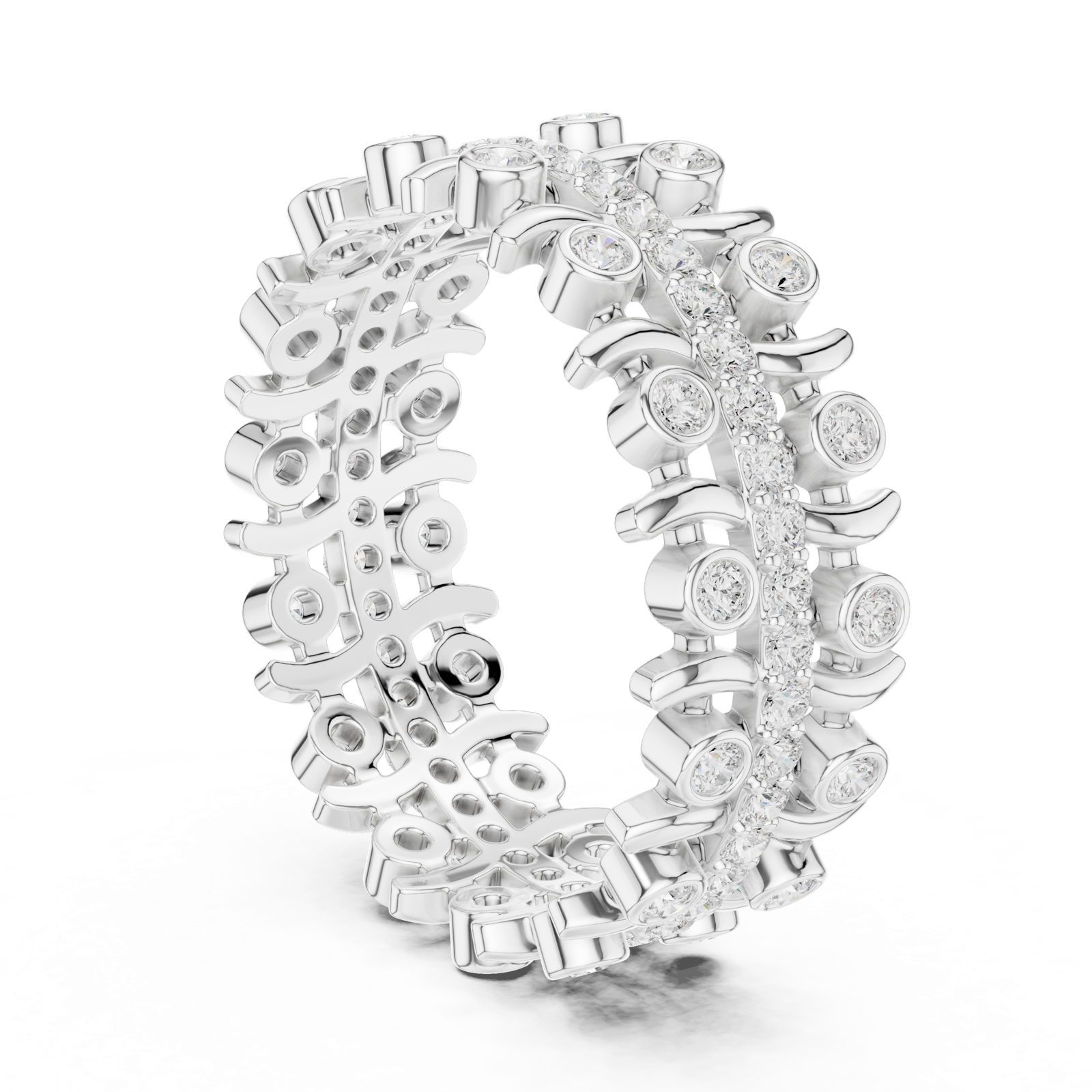 Gold Ring R43, White Gold, view 1