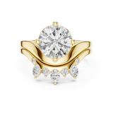 Gold Ring DDLR-444, Round center stone, Yellow Gold, view 4