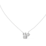 14K Solid Gold Lab Diamond Pendant Necklace, White Gold, view 1