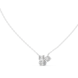 14K Solid Gold Lab Diamond Pendant Necklace, White Gold, view 1