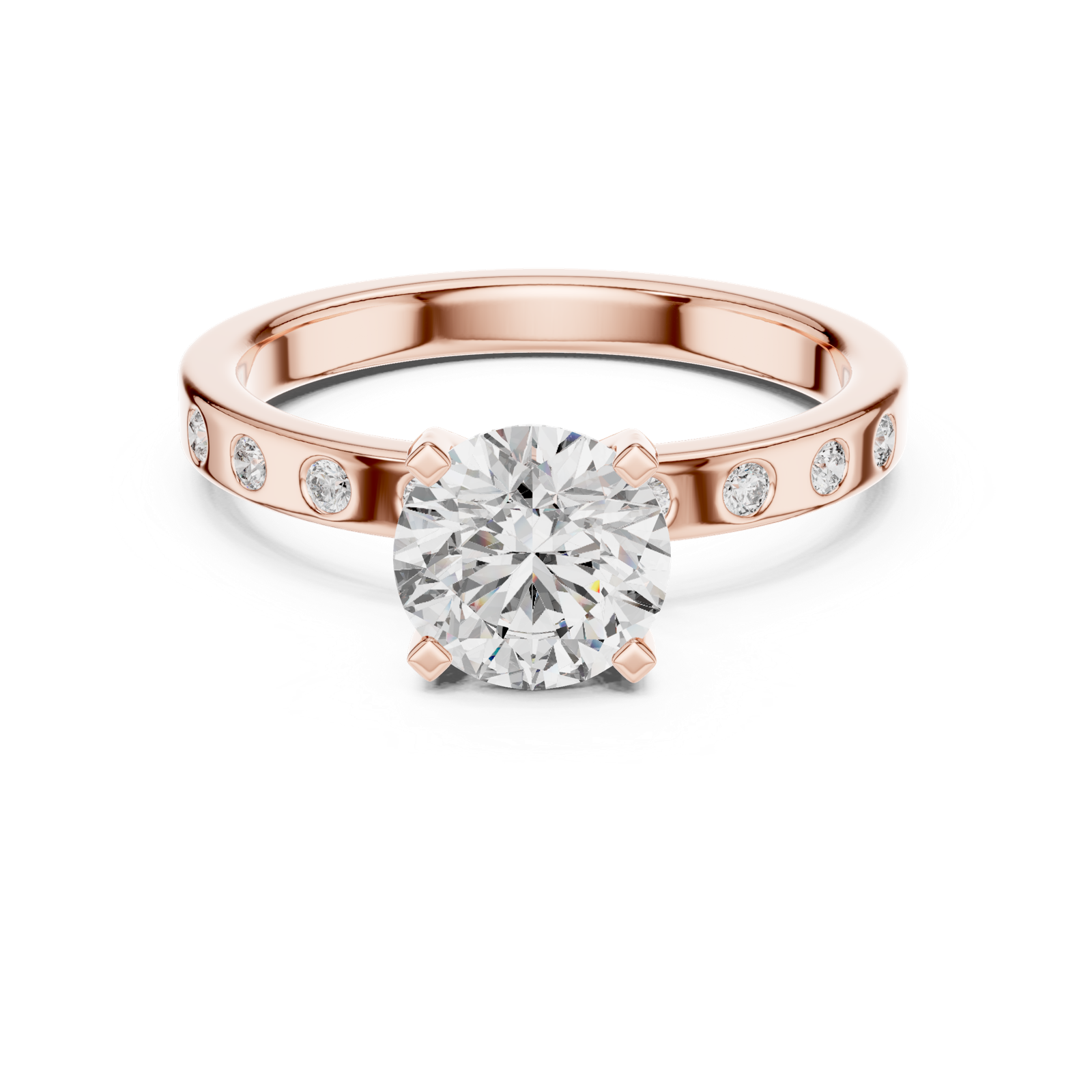 Gold Ring DDLR-189, Rose Gold, view 4