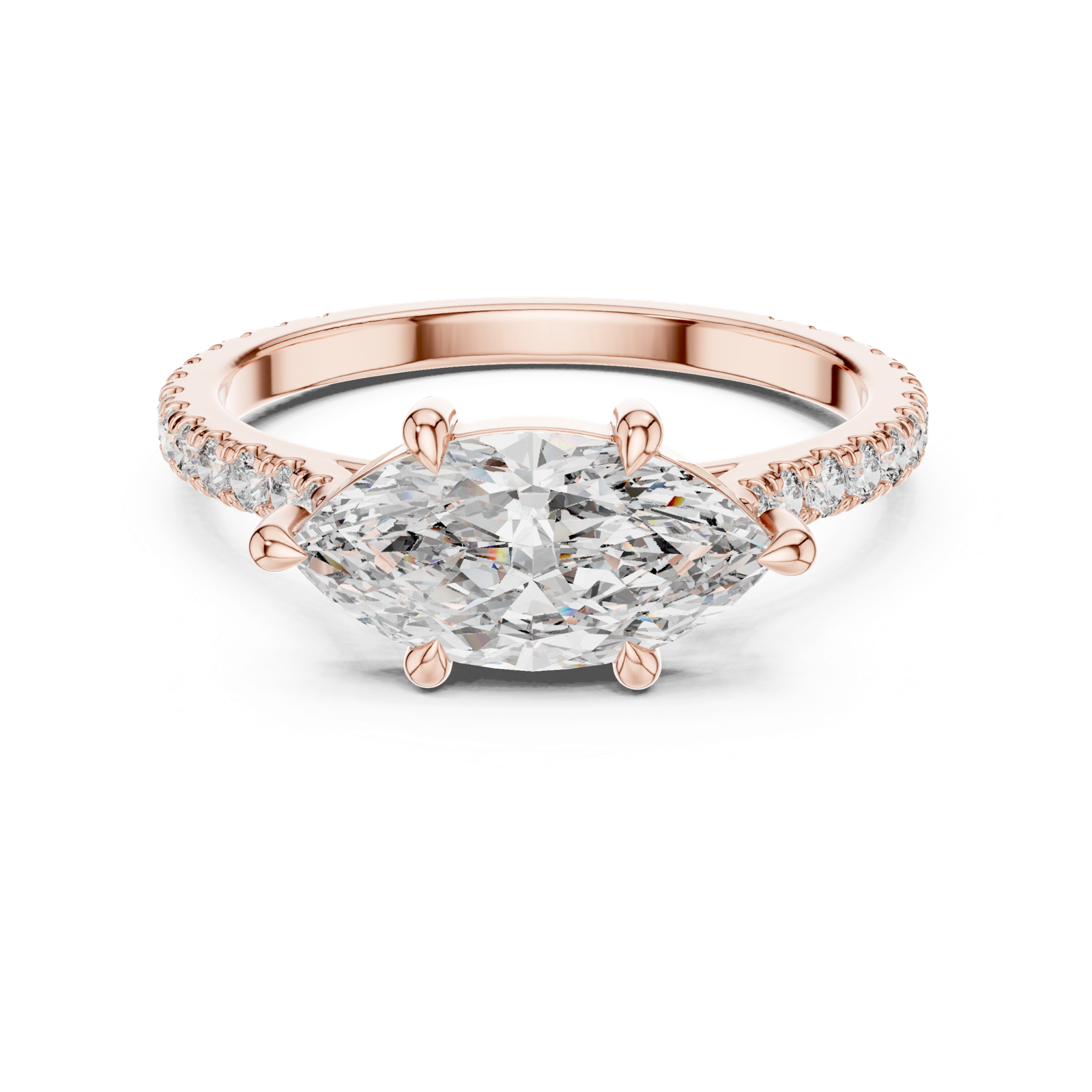 Gold Ring DDLR-201, Rose Gold, view 4