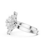 14K Solid Gold Lab Diamond Halo Ring, White Gold, view 3