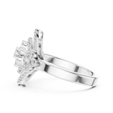 14K Solid Gold Lab Diamond Halo Ring, White Gold, view 3